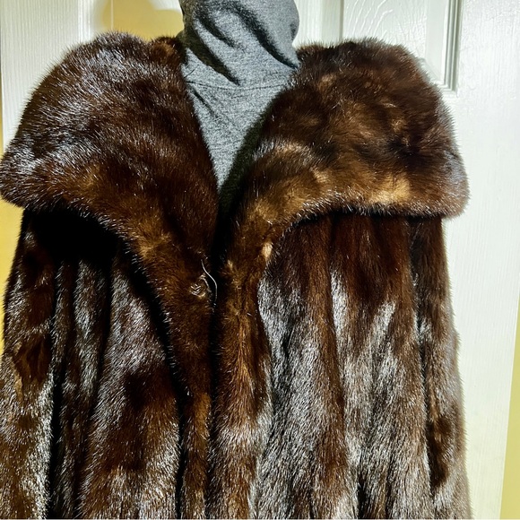 Vintage Ludwig Furs Women’s Genuine Mink Brown Full Length Coat XL - Picture 3 of 13